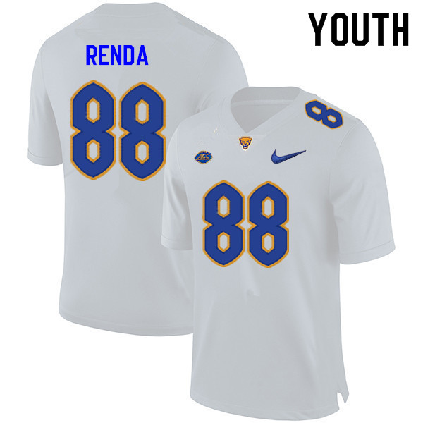 Youth #88 Jake Renda Pitt Panthers College Football Jerseys Sale-White